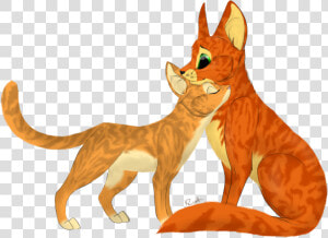 Firestar And Sandstorm  new  By Kzcat   Cat Warriors Sandstorm And Fireheart  HD Png Download