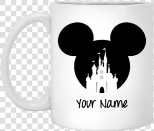 Hd Personalize Your Name Mickey Mouse Hat Mug Gift   Mickey Ears With Castle  HD Png Download