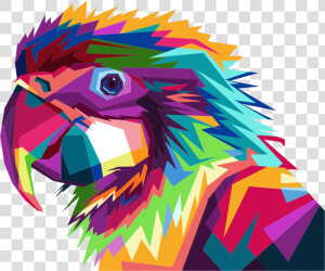 Geometric Parrot Pop Art By Rizkydwi123   Wpap Animal Art  HD Png Download