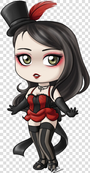 Clip Art Cartoon Characters With Black Hair   Chibi Burlesque  HD Png Download