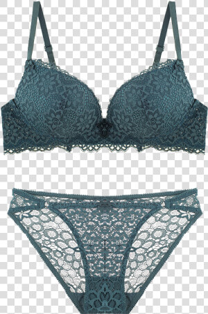 Kewoz No Steel Ring Bra Set Gathers Traceless Lace   Bra  HD Png Download