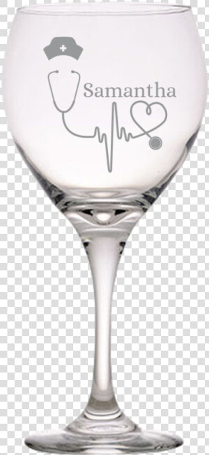 Personalized Nurse Hat Stethoscope Red Wine Glass   Wine Glass  HD Png Download