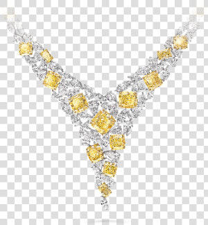 A Graff High Jewellery Yellow And White Diamond Necklace   Thong  HD Png Download