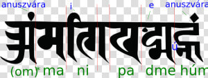 Om Mani Padme Hum Sanskrit  HD Png Download