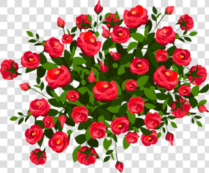 Clipart Flowers Bush   Rose Bush Transparent  HD Png Download