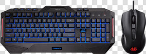 Cerberus Combo  Red blue Led  2500 Dpi  Wired Usb    Asus Cerberus Gaming Keyboard  HD Png Download