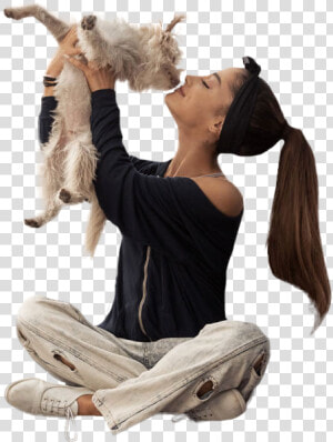 Ariana Grande Cuddling With A Cat Png Image   Sitting  Transparent Png