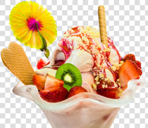 Ice Cream Sundae Png Pic   Fruits Ice Cream Png  Transparent Png