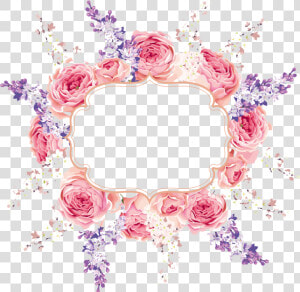 Floral Flowers Frame Flower Wreath Arrangement Pink   Transparent Background Flower Wreath Png  Png Download