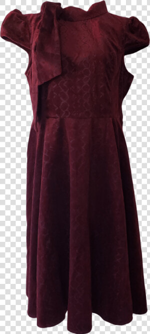 Red Velvet Pattern Dress With Tie Neck By Hearts And   Gown  HD Png Download