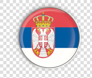 Round Button With Metal Frame   Serbia Flag Button Png  Transparent Png