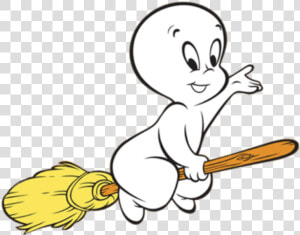 Casper Flying On A Broom   Casper The Friendly Ghost Clipart  HD Png Download