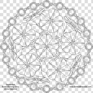 September Birthstone And Birth Flower Mandala  Png   Flower For The Month Of September Draw  Transparent Png