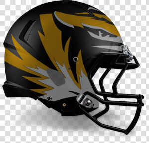 Large Tiger On Black   Tiger Striped Football Helmet  HD Png Download