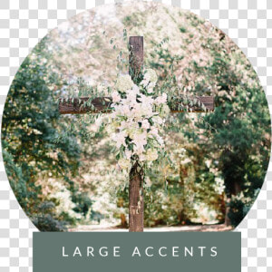 Large Accents With Label V2 01   Wedding Crosses With Flowers  HD Png Download