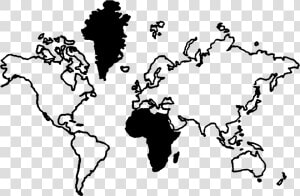 World Map Clipart World View   Greenland Vs Africa Map  HD Png Download