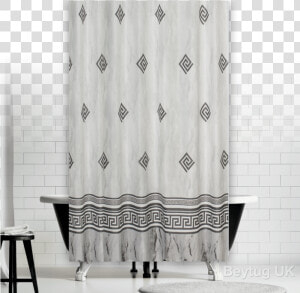 Transparent White Curtains Png   Duschvorhang Textil Grau  Png Download