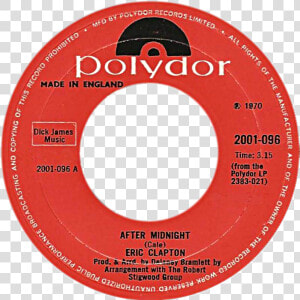 After Midnight By Eric Clapton Uk Vinyl Single   Polydor Records  HD Png Download