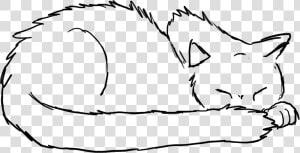 Sleeping Cat Drawing   Sleeping Cat Line Drawing  HD Png Download