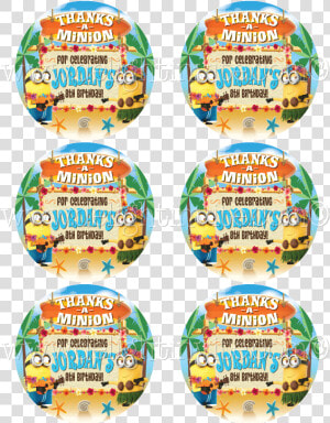 Luau Pool Party Minions Sticker Tags  HD Png Download