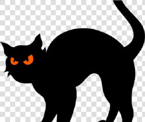 Black Cat Clipart   Silhouette Halloween Cat Clipart  HD Png Download