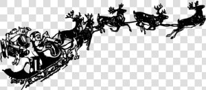 Vintage Santa Claus Sleigh   Santa Claus Sleigh Transparent  HD Png Download