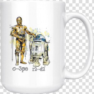 C3po And R2d2 Watercolor Mug Star Wars   R2d2 Star Wars Watercolor  HD Png Download