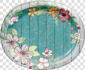 Member S Mark Farmhouse Floral Oval Paper Plates   Sam  39 s Club Easter Paper Plates  HD Png Download