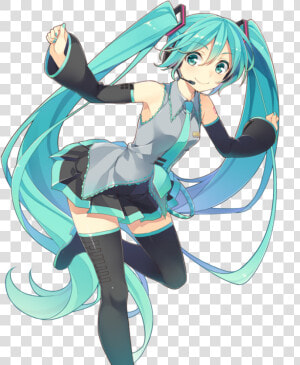  hatsunemiku  mikuhatsune  miku  vocaloid01  vocaloid   Blue Hair Female Anime Characters  HD Png Download