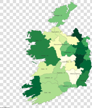 The Number Of Assaults Was Broken Down By Garda District   Map Of Ireland Template  HD Png Download