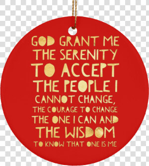 Aca Serenity Prayer Christmas Tree Ornament Ceramic   Circle  HD Png Download