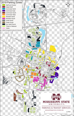 Updated Graduation Parking Map   Mississippi State University Campus Map  HD Png Download