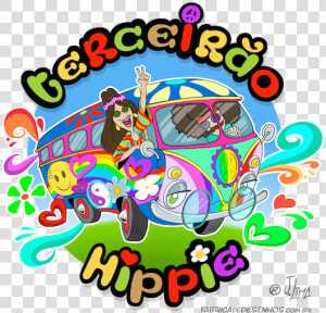 Terceirão Hippie Color Vetor Vector J Lima Perua Kombi   Hippie Graphic Designs  HD Png Download