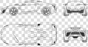 Gtr Drawing Lykan Hypersport   W Motors Lykan Hypersport Blueprint  HD Png Download