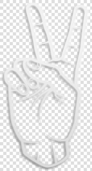  hand  neon  white  peace  glow  peacestickers  freetoedit   Peace Sign Neon Glow  HD Png Download