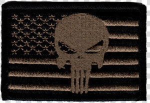 Tactical Punisher Skull Flag Coyote black Patch   Emblem  HD Png Download