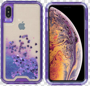 Iphone Xs Max Mm Water Glitter Hybrid Purple  HD Png Download