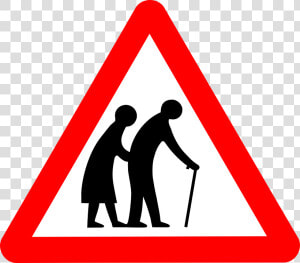 Elderly People Road Sign  HD Png Download