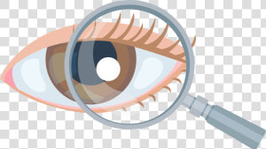 Eye Ophthalmology On Glasses   Eye With Magnifying Glass  HD Png Download