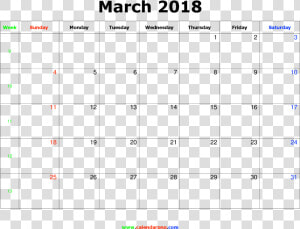 March 2018 Calendar Png Huy Tran Medium  Transparent Png