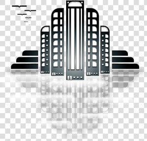 City Art Deco Vector Image   Art Deco Building Clipart  HD Png Download