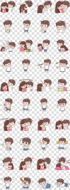 卖line 贴图boobib Cute Couples Vol   Sticker Line Couple Boobib  HD Png Download