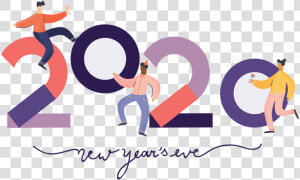 Happy New Year S 2020 Graphic With Two People Dancing   Happy New Year 2020  HD Png Download