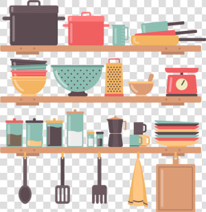 Utensil Shelf Services Vector Design House Interior   Cooking Cross Stitch Pattern  HD Png Download