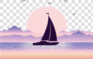 Euclidean Vector Sea Illustration   Sea And Boat Png  Transparent Png