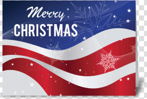 Patriotic Merry Christmas Flag With Snow Greeting Card   Hate People I Just Feel  HD Png Download