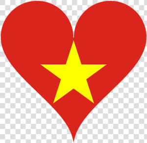 Heart  Love  Vietnam  Flag  Star  Asia  South  Symbol  HD Png Download