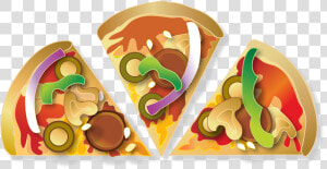 Pizza Slices   Chocolate   Pizza 6 Slice Cartoon  HD Png Download