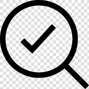 Check Mark Ok Approved Good Magnifier Look Find  HD Png Download