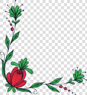 Corner Flower Drawing At Getdrawings   Flower Corner Border Design  HD Png Download